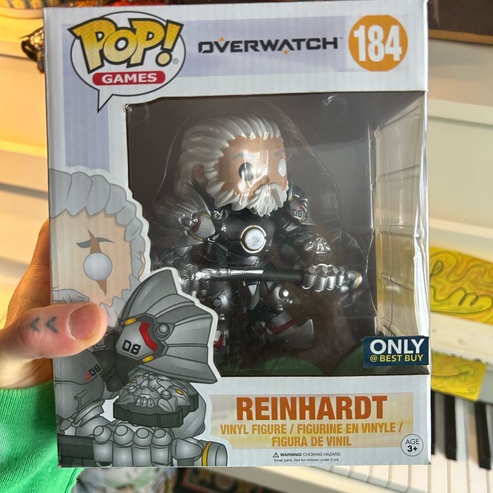 Funko Pop 8" Overwatch 184 Reinhardt Vinyl Figure in Black and Gray